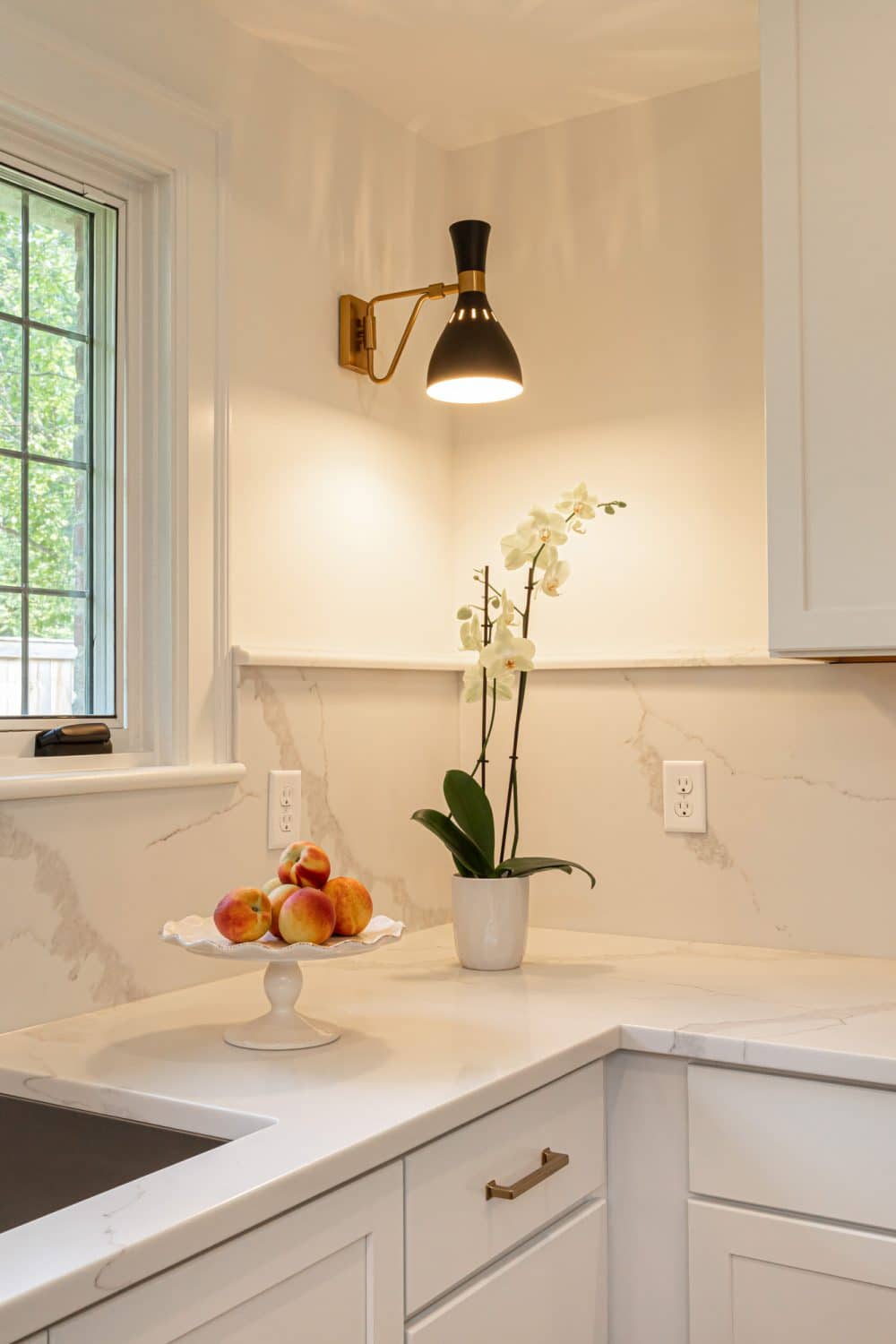 kitchen remodel, Indianapolis kitchen remodel, exterior brick matching existing brick, cascade quartz