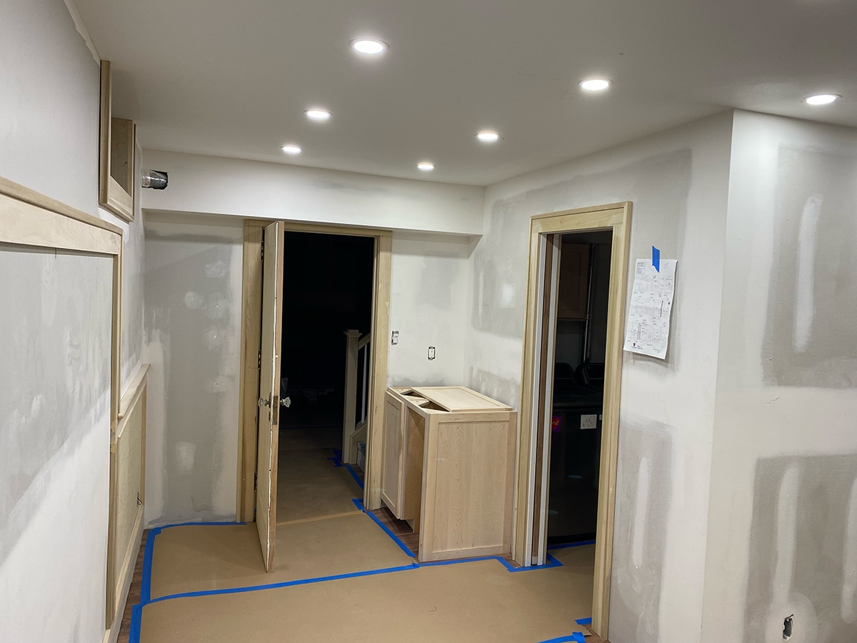 basement transformation in progress