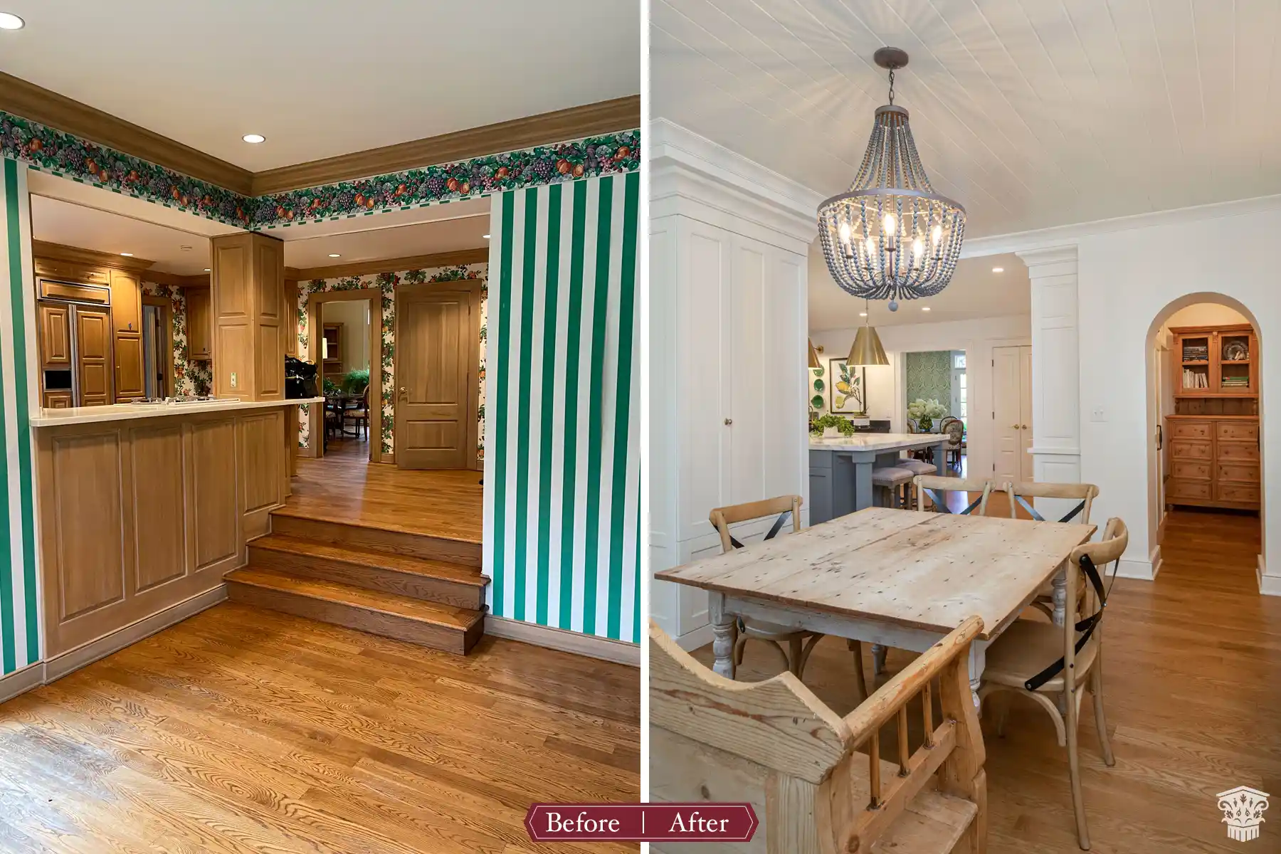 traditional transformation first floor breakfast nook before after